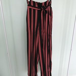 Forever 21- Red & Black Striped Pants- NEVER WORN